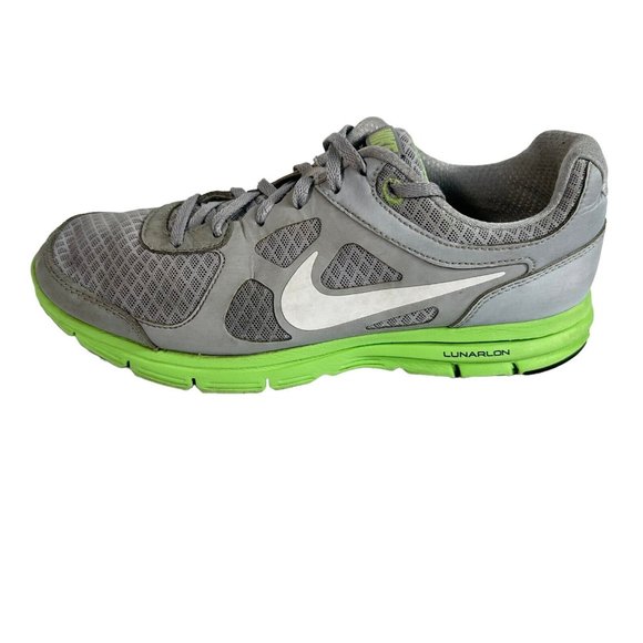 Nike Womens Lunar Forever Running Shoes Size 8.5 Gray Lime 488164-001 Sneakers - Picture 7 of 11
